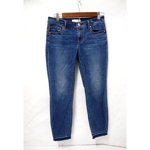 LOFT Womens Jeans 27/4 Modern Skinny Raw Hem Medium Wash Blue Mid Rise Denim